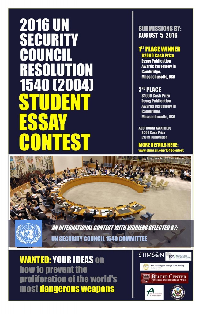 UNSC1540 Comm_Intl Student Essay Contest_poster