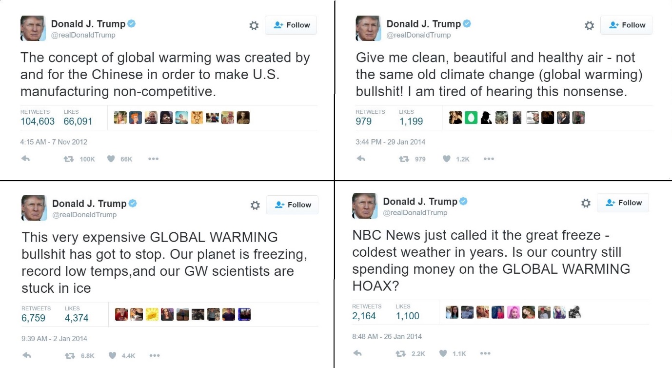 출처: 도널드 트럼프의 개인 트위터 계정 (@realDonaldTrump)